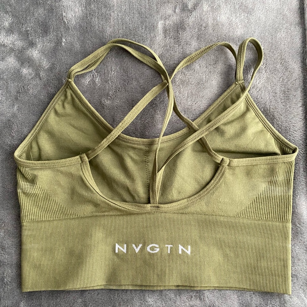 Khaki Flourish Seamless Bra NVGTN - Picture 3 of 4